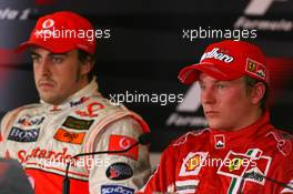 07.10.2007 Shanghai, China,  Kimi Raikkonen (FIN), Räikkönen, Scuderia Ferrari, Fernando Alonso (ESP), McLaren Mercedes - Formula 1 World Championship, Rd 16, Chinese Grand Prix, Sunday Press Conference