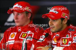 07.10.2007 Shanghai, China,  Felipe Massa (BRA), Scuderia Ferrari, Kimi Raikkonen (FIN), Räikkönen, Scuderia Ferrari - Formula 1 World Championship, Rd 16, Chinese Grand Prix, Sunday Press Conference