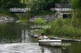 07.10.2007 Shanghai, China,  A boat in the paddock - Formula 1 World Championship, Rd 16, Chinese Grand Prix, Sunday