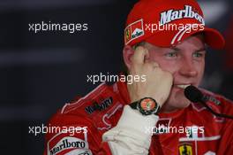 07.10.2007 Shanghai, China,  Kimi Raikkonen (FIN), Räikkönen, Scuderia Ferrari - Formula 1 World Championship, Rd 16, Chinese Grand Prix, Sunday Press Conference