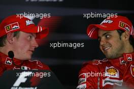 07.10.2007 Shanghai, China,  Kimi Raikkonen (FIN), Räikkönen, Scuderia Ferrari, Felipe Massa (BRA), Scuderia Ferrari - Formula 1 World Championship, Rd 16, Chinese Grand Prix, Sunday Press Conference