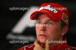 07.10.2007 Shanghai, China,  Kimi Raikkonen (FIN), Räikkönen, Scuderia Ferrari - Formula 1 World Championship, Rd 16, Chinese Grand Prix, Sunday Press Conference