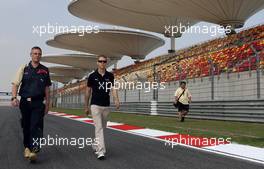 04.10.2007 Shanghai, China,  Track walk with Sebastian Vettel (GER), Scuderia Toro Rosso - Formula 1 World Championship, Rd 16, Chinese Grand Prix, Thursday