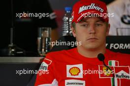 04.10.2007 Shanghai, China,  Kimi Raikkonen (FIN), Räikkönen, Scuderia Ferrari - Formula 1 World Championship, Rd 16, Chinese Grand Prix, Thursday Press Conference