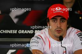 04.10.2007 Shanghai, China,  Fernando Alonso (ESP), McLaren Mercedes - Formula 1 World Championship, Rd 16, Chinese Grand Prix, Thursday