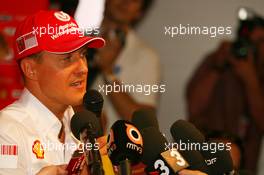 11.05.2007 Barcelona, Spain,  Michael Schumacher (GER), Scuderia Ferrari, Advisor, Press conference - Formula 1 World Championship, Rd 4, Spanish Grand Prix, Friday