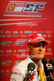 11.05.2007 Barcelona, Spain,  Michael Schumacher (GER), Scuderia Ferrari, Advisor, Press conference - Formula 1 World Championship, Rd 4, Spanish Grand Prix, Friday