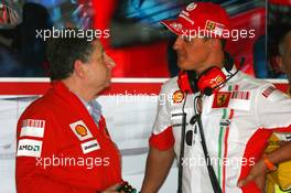 11.05.2007 Barcelona, Spain,  Michael Schumacher (GER), Scuderia Ferrari, Advisor and Jean Todt (FRA), Scuderia Ferrari, Ferrari CEO - Formula 1 World Championship, Rd 4, Spanish Grand Prix, Friday Practice