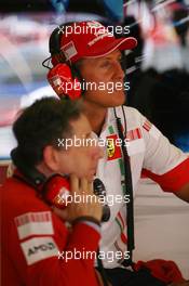 11.05.2007 Barcelona, Spain,  Michael Schumacher (GER), Scuderia Ferrari, Advisor and Jean Todt (FRA), Scuderia Ferrari, Ferrari CEO - Formula 1 World Championship, Rd 4, Spanish Grand Prix, Friday Practice