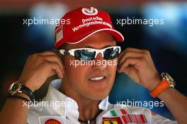 11.05.2007 Barcelona, Spain,  Michael Schumacher (GER), Scuderia Ferrari, Advisor, visits the team on a race weekend for the first time since retiring - Formula 1 World Championship, Rd 4, Spanish Grand Prix, Friday Practice