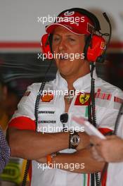 11.05.2007 Barcelona, Spain,  Michael Schumacher (GER), Scuderia Ferrari, Advisor, visits the team on a race weekend for the first time since retiring - Formula 1 World Championship, Rd 4, Spanish Grand Prix, Friday