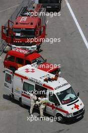 11.05.2007 Barcelona, Spain,  Ambulance and fire truck - Formula 1 World Championship, Rd 4, Spanish Grand Prix, Friday