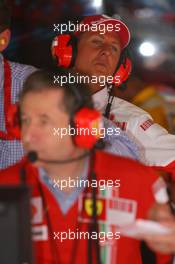 11.05.2007 Barcelona, Spain,  Michael Schumacher (GER), Scuderia Ferrari, Advisor and Jean Todt (FRA), Scuderia Ferrari, Ferrari CEO - Formula 1 World Championship, Rd 4, Spanish Grand Prix, Friday Practice