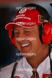 11.05.2007 Barcelona, Spain,  Michael Schumacher (GER), Scuderia Ferrari, Advisor, visits the team on a race weekend for the first time since retiring - Formula 1 World Championship, Rd 4, Spanish Grand Prix, Friday Practice