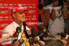 11.05.2007 Barcelona, Spain,  Michael Schumacher (GER), Scuderia Ferrari, Advisor, Press conference - Formula 1 World Championship, Rd 4, Spanish Grand Prix, Friday