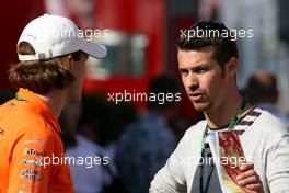 11.05.2007 Barcelona, Spain,  Markus Winkelhock (GER), Test Driver, Spyker F1 Team, Tiago Monteiro (POR) - Formula 1 World Championship, Rd 4, Spanish Grand Prix, Friday