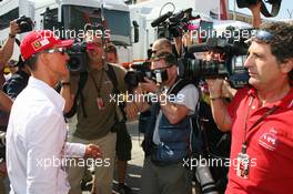 11.05.2007 Barcelona, Spain,  Michael Schumacher (GER), Scuderia Ferrari, Advisor, visits the team on a race weekend for the first time since retiring - Formula 1 World Championship, Rd 4, Spanish Grand Prix, Friday