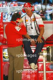 11.05.2007 Barcelona, Spain,  Jean Todt (FRA), Scuderia Ferrari, Ferrari CEO and Michael Schumacher (GER), Scuderia Ferrari, Advisor - Formula 1 World Championship, Rd 4, Spanish Grand Prix, Friday Practice