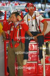 11.05.2007 Barcelona, Spain,  Michael Schumacher (GER), Scuderia Ferrari, Advisor and Jean Todt (FRA), Scuderia Ferrari, Ferrari CEO - Formula 1 World Championship, Rd 4, Spanish Grand Prix, Friday Practice