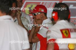 11.05.2007 Barcelona, Spain,  Michael Schumacher (GER), Scuderia Ferrari, Advisor, visits the team on a race weekend for the first time since retiring - Formula 1 World Championship, Rd 4, Spanish Grand Prix, Friday