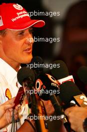 11.05.2007 Barcelona, Spain,  Michael Schumacher (GER), Scuderia Ferrari, Advisor, Press conference - Formula 1 World Championship, Rd 4, Spanish Grand Prix, Friday