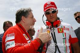 13.05.2007 Barcelona, Spain,  Michael Schumacher (GER), Scuderia Ferrari, Advisor, on the grid with Jean Todt (FRA), Scuderia Ferrari, Ferrari CEO - Formula 1 World Championship, Rd 4, Spanish Grand Prix, Sunday Pre-Race Grid