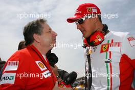 13.05.2007 Barcelona, Spain,  Michael Schumacher (GER), Scuderia Ferrari, Advisor, on the grid with Jean Todt (FRA), Scuderia Ferrari, Ferrari CEO - Formula 1 World Championship, Rd 4, Spanish Grand Prix, Sunday Pre-Race Grid