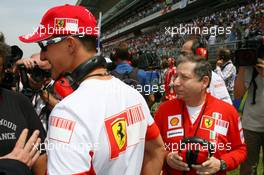 13.05.2007 Barcelona, Spain,  Michael Schumacher (GER), Scuderia Ferrari, Advisor, on the grid with Jean Todt (FRA), Scuderia Ferrari, Ferrari CEO - Formula 1 World Championship, Rd 4, Spanish Grand Prix, Sunday Pre-Race Grid