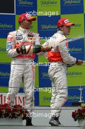 13.05.2007 Barcelona, Spain,  Lewis Hamilton (GBR), McLaren Mercedes and Fernando Alonso (ESP), McLaren Mercedes - Formula 1 World Championship, Rd 4, Spanish Grand Prix, Sunday Podium