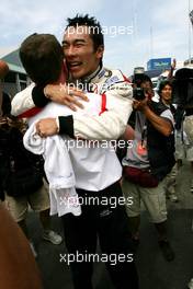 13.05.2007 Barcelona, Spain,  Takuma Sato (JPN), Super Aguri F1 Team - Formula 1 World Championship, Rd 4, Spanish Grand Prix, Sunday Podium