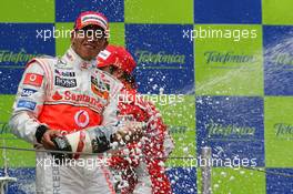 13.05.2007 Barcelona, Spain,  2nd, Lewis Hamilton (GBR), McLaren Mercedes - Formula 1 World Championship, Rd 4, Spanish Grand Prix, Sunday Podium