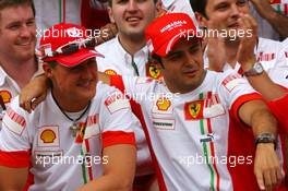 13.05.2007 Barcelona, Spain,  Michael Schumacher (GER), Scuderia Ferrari, Advisor, Felipe Massa (BRA), Scuderia Ferrari - Formula 1 World Championship, Rd 4, Spanish Grand Prix, Sunday Podium