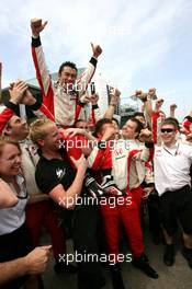 13.05.2007 Barcelona, Spain,  Takuma Sato (JPN), Super Aguri F1 Team - Formula 1 World Championship, Rd 4, Spanish Grand Prix, Sunday Podium