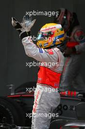 13.05.2007 Barcelona, Spain,  2nd place Lewis Hamilton (GBR), McLaren Mercedes - Formula 1 World Championship, Rd 4, Spanish Grand Prix, Sunday Podium