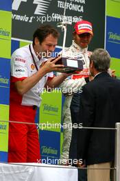 13.05.2007 Barcelona, Spain,  Aldo Costa (ITA), Scuderia Ferrari, Head of Design and Development, received the constructors trophy - Formula 1 World Championship, Rd 4, Spanish Grand Prix, Sunday Podium