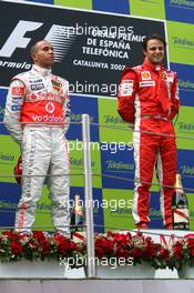 13.05.2007 Barcelona, Spain,  Felipe Massa (BRA), Scuderia Ferrari, Lewis Hamilton (GBR), McLaren Mercedes - Formula 1 World Championship, Rd 4, Spanish Grand Prix, Sunday Podium