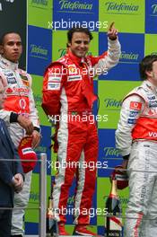 13.05.2007 Barcelona, Spain,  Winner, 1st, Felipe Massa (BRA), Scuderia Ferrari, 2nd, Lewis Hamilton (GBR), McLaren Mercedes, 3rd, Fernando Alonso (ESP), McLaren Mercedes - Formula 1 World Championship, Rd 4, Spanish Grand Prix, Sunday Podium