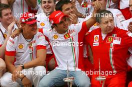 13.05.2007 Barcelona, Spain,  Michael Schumacher (GER), Scuderia Ferrari, Advisor, Felipe Massa (BRA), Scuderia Ferrari, Jean Todt (FRA), Scuderia Ferrari, Ferrari CEO - Formula 1 World Championship, Rd 4, Spanish Grand Prix, Sunday Podium