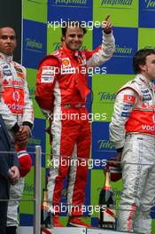 13.05.2007 Barcelona, Spain,  Winner, 1st, Felipe Massa (BRA), Scuderia Ferrari, 2nd, Lewis Hamilton (GBR), McLaren Mercedes, 3rd, Fernando Alonso (ESP), McLaren Mercedes - Formula 1 World Championship, Rd 4, Spanish Grand Prix, Sunday Podium