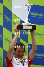 13.05.2007 Barcelona, Spain,  Aldo Costa (ITA), Scuderia Ferrari, Head of Design and Development, picked up the constructors trophy - Formula 1 World Championship, Rd 4, Spanish Grand Prix, Sunday Podium