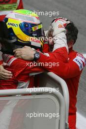 13.05.2007 Barcelona, Spain,  Winner, 1st, Felipe Massa (BRA), Scuderia Ferrari, F2007 nad Jean Todt (FRA), Scuderia Ferrari, Ferrari CEO - Formula 1 World Championship, Rd 4, Spanish Grand Prix, Sunday Podium