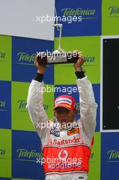 13.05.2007 Barcelona, Spain,  2nd place Lewis Hamilton (GBR), McLaren Mercedes - Formula 1 World Championship, Rd 4, Spanish Grand Prix, Sunday Podium