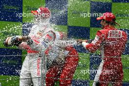 13.05.2007 Barcelona, Spain,  Lewis Hamilton (GBR), McLaren Mercedes, Felipe Massa (BRA), Scuderia Ferrari - Formula 1 World Championship, Rd 4, Spanish Grand Prix, Sunday Podium