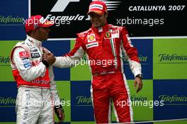 13.05.2007 Barcelona, Spain,  Felipe Massa (BRA), Scuderia Ferrari, Lewis Hamilton (GBR), McLaren Mercedes - Formula 1 World Championship, Rd 4, Spanish Grand Prix, Sunday Podium