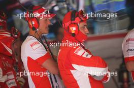 13.05.2007 Barcelona, Spain,  Michael Schumacher (GER), Scuderia Ferrari, Advisor views the race from the Ferrari garage - Formula 1 World Championship, Rd 4, Spanish Grand Prix, Sunday Race