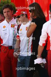 12.05.2007 Barcelona, Spain,  Kimi Raikkonen (FIN), Räikkönen, Scuderia Ferrari and Jennie Räikkönen (FIN, Jenny, Dahlmann, Model), Wife of Kimi Räikkönen - Formula 1 World Championship, Rd 4, Spanish Grand Prix, Saturday