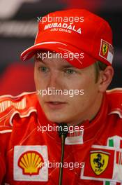 12.05.2007 Barcelona, Spain,  Kimi Raikkonen (FIN), Räikkönen, Scuderia Ferrari - Formula 1 World Championship, Rd 4, Spanish Grand Prix, Saturday Press Conference