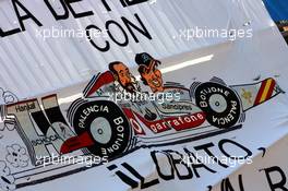 12.05.2007 Barcelona, Spain,  A Fernando Alonso (ESP), McLaren Mercedes, banner - Formula 1 World Championship, Rd 4, Spanish Grand Prix, Saturday Qualifying