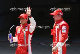 12.05.2007 Barcelona, Spain,  Felipe Massa (BRA), Scuderia Ferrari beats  Kimi Raikkonen (FIN), Räikkönen, Scuderia Ferrari - Formula 1 World Championship, Rd 4, Spanish Grand Prix, Saturday Qualifying