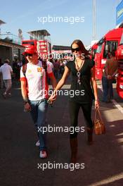 12.05.2007 Barcelona, Spain,  Kimi Raikkonen (FIN), Räikkönen, Scuderia Ferrari and Jennie Räikkönen (FIN, Jenny, Dahlmann, Model), Wife of Kimi Räikkönen - Formula 1 World Championship, Rd 4, Spanish Grand Prix, Saturday